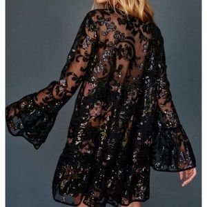 FREE PEOPLE FALLING FLOWERS FROCK IN BLACK